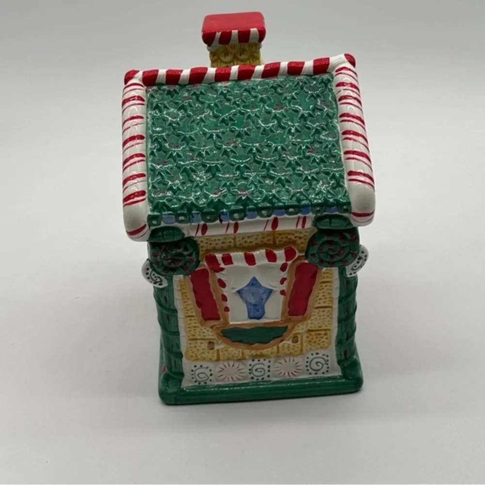 Christmas Gingerbread House Cookie Jar Ceramic In‎ Original Box Xmas Baking